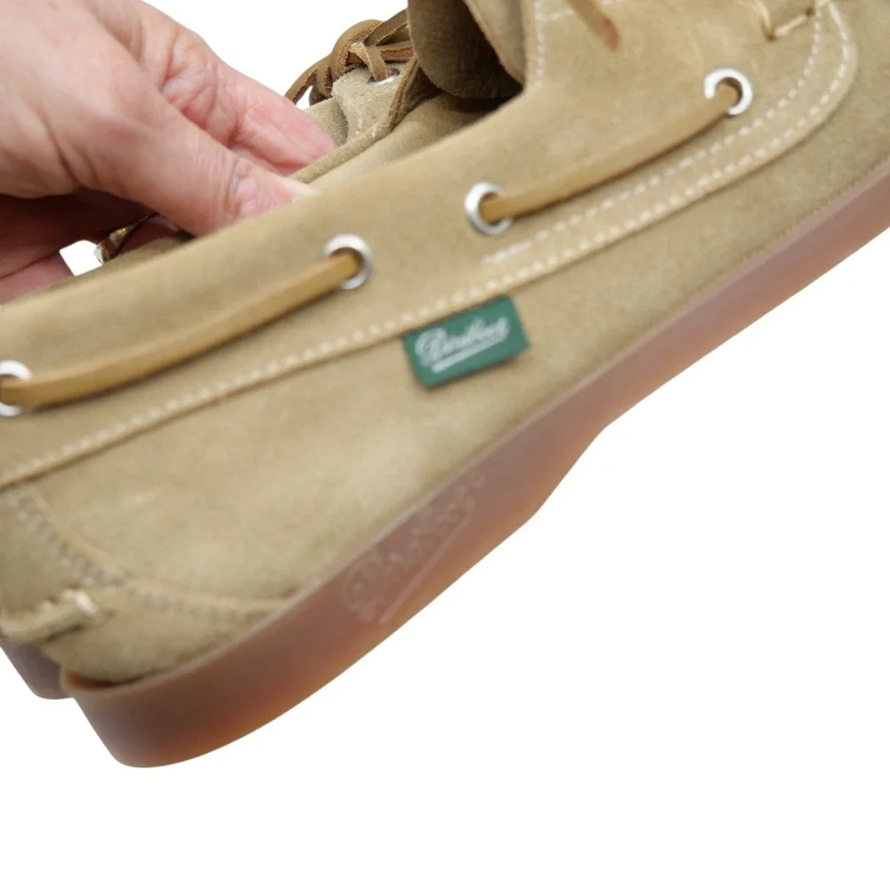 Paraboot Barth Marine Boat Shoes Men UK 9.5 US 10.5 Tan Suede New